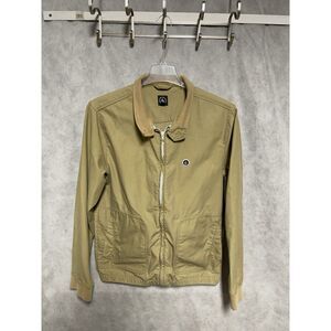 Volcom Jacket Men L Beige Zip Twill Bomber Blown Away Jacket Chin Strap Outdoor‎